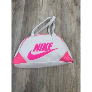 Nike Women Duffel Bag White Pink Large Logo Gym Sport Travel